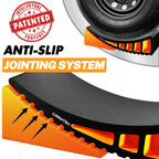 CARMTEK Camper Leveler Premium Kit - Curved RV Levelers with Camper Wheel Chocks, Rubber Mats and Carry Bag | Faster Camper Leveling Than RV Leveling