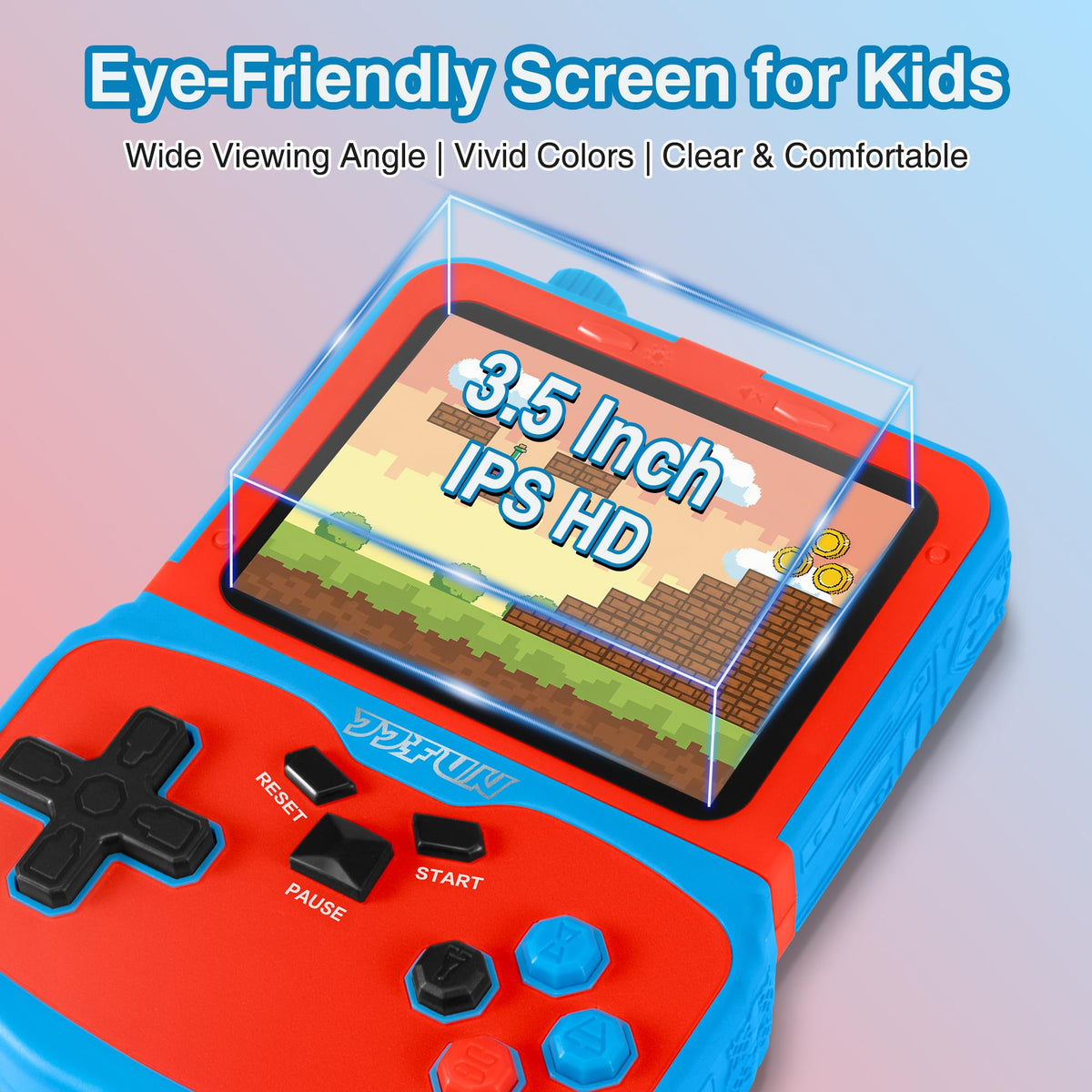 Portable Video Game Console for Kids, 220 Built-in Classic Retro Games, Handheld Plug & Play Player with 3.5'' IPS Screen, Rechargeable Travel Toy