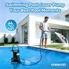 1/2HP Swimming Pool Cover Pump Automatic On/Off 3500GPH Submersible Water Pump with Filter Net 3/4” Check Valve Adapter & 25ft Power Cord 110V Sump