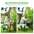 KVR Upgraded Garden Kneeler and Seat with Thicken & Widen Soft Kneeling Pad,Heavy Duty Foldable Gardener Stool with 2 Tool Pouches,Gardening Gifts