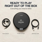 Coby Portable CD Player, 60 Second Anti Skip, FM Radio, CD Player for Car