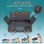 L Back Seat Extender for Dogs,Hard Bottom,Waterproof,400 lb,Black