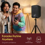Pyle Portable Bluetooth PA Speaker System - Indoor Outdoor Karaoke Sound System w/Wireless Mic, Audio Recording, Rechargeable Battery, USB/SD Reader