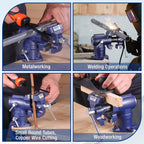WORKPRO Dual Jaws Table Vise 2.5" & 1.5", 360° Swivel Clamp-On Bench Vise