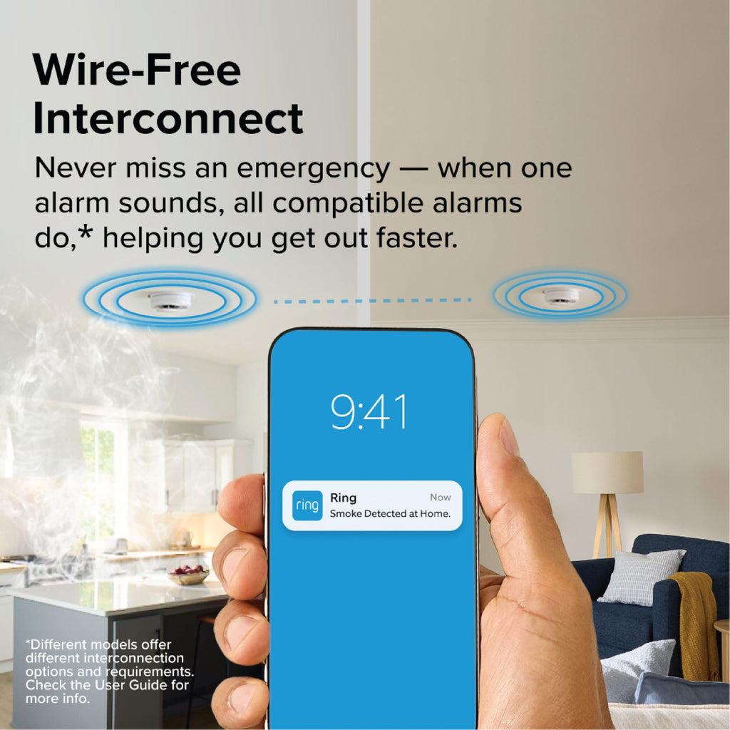 Kidde Smart Smoke & CO Detector with Ring, AA Battery, RGCUDR-RW
