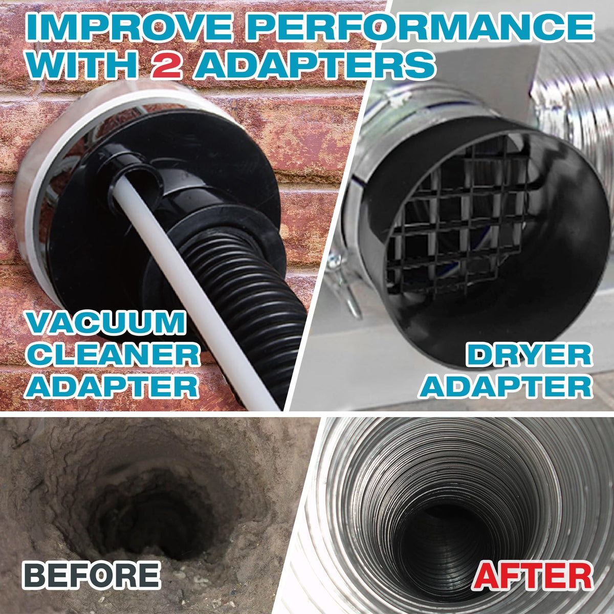 Sealegend 58-Pieces 35-Feet Dryer Vent Cleaner Kit, Dryer Cleaning Tools