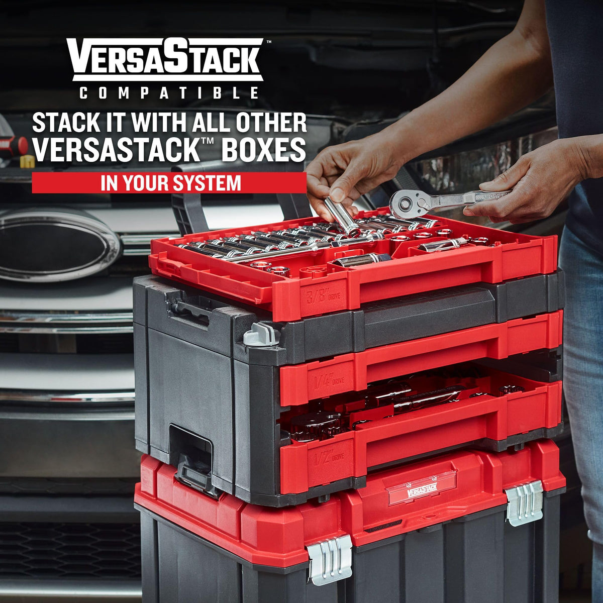 Craftsman 262-Piece Mechanic Tool Set with 3-Drawer VERSASTACK Box, SAE and Metric Socket Set, Car and Motorcycle Tool Kit with Combination Wrenches