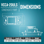 Little Giant VCCA-20ULS 115V, 80 GPH Low Profile Condensate Pump