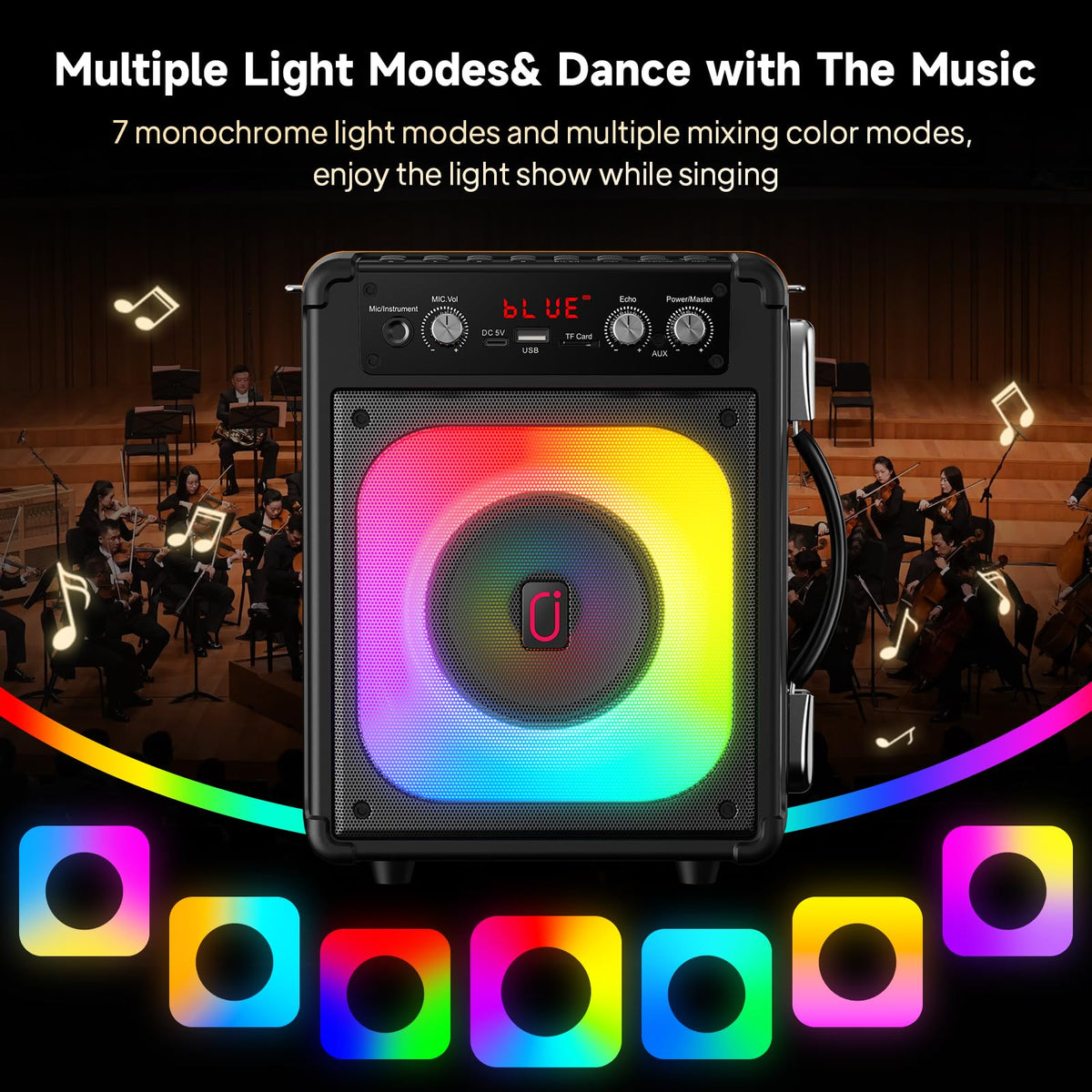 Karaoke Machine with 2 Mics for Adults & Kids, All-in-One Karaoke Set