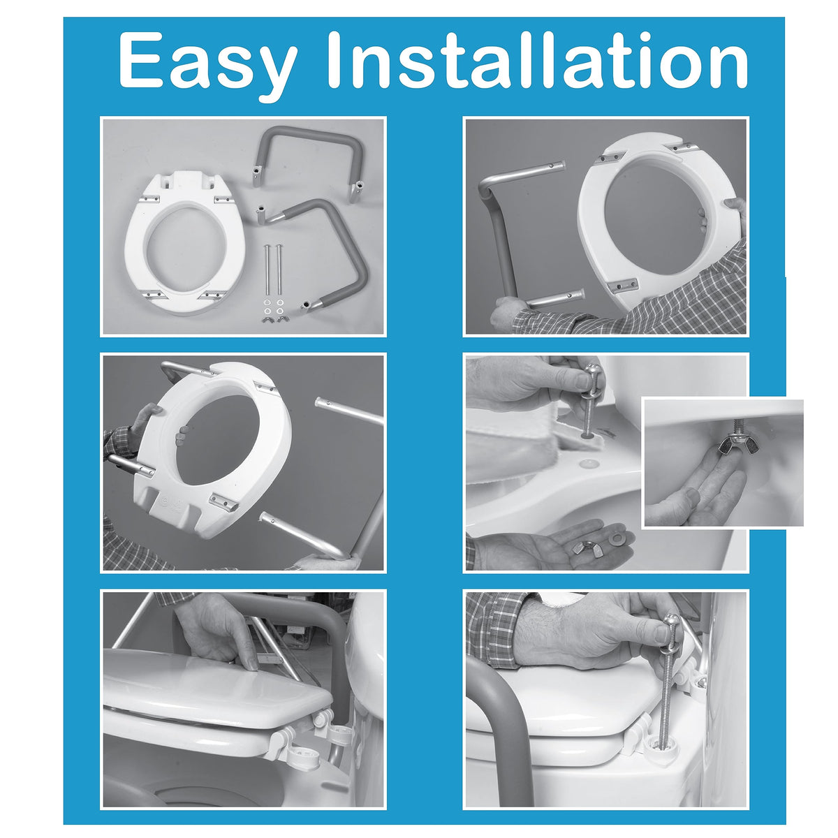 Carex 3.5 Inch Raised Toilet Seat with Arms, Elongated Toilet Seat Riser, Up to 250 lbs Capacity, Elevating & Raising Seat for Elderly & Handicap