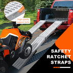 72.5" Heavy Duty Folding Loading Ramps, 1500lb Capacity, Ideal for Motorcycles, Lawn Mowers, ATVs, UTVs, and More – Pack of 2 with Safety Straps and