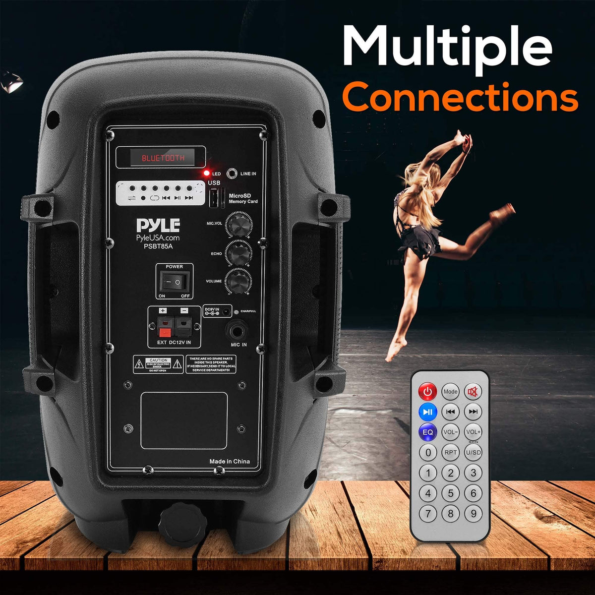 Pyle Portable 800W Karaoke PA System with Wireless Microphone, Bluetooth Streaming, Rechargeable Battery, USB/SD Recording & Powerful Sound – Compact
