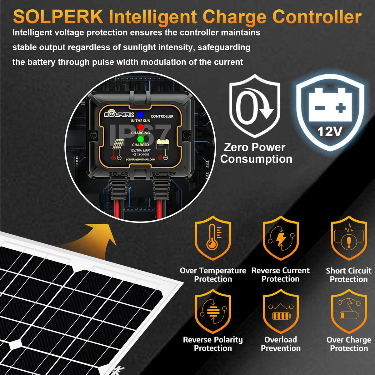 Solar Panel Kit 20W 12V Solar Battery Charger Trickle Maintainer