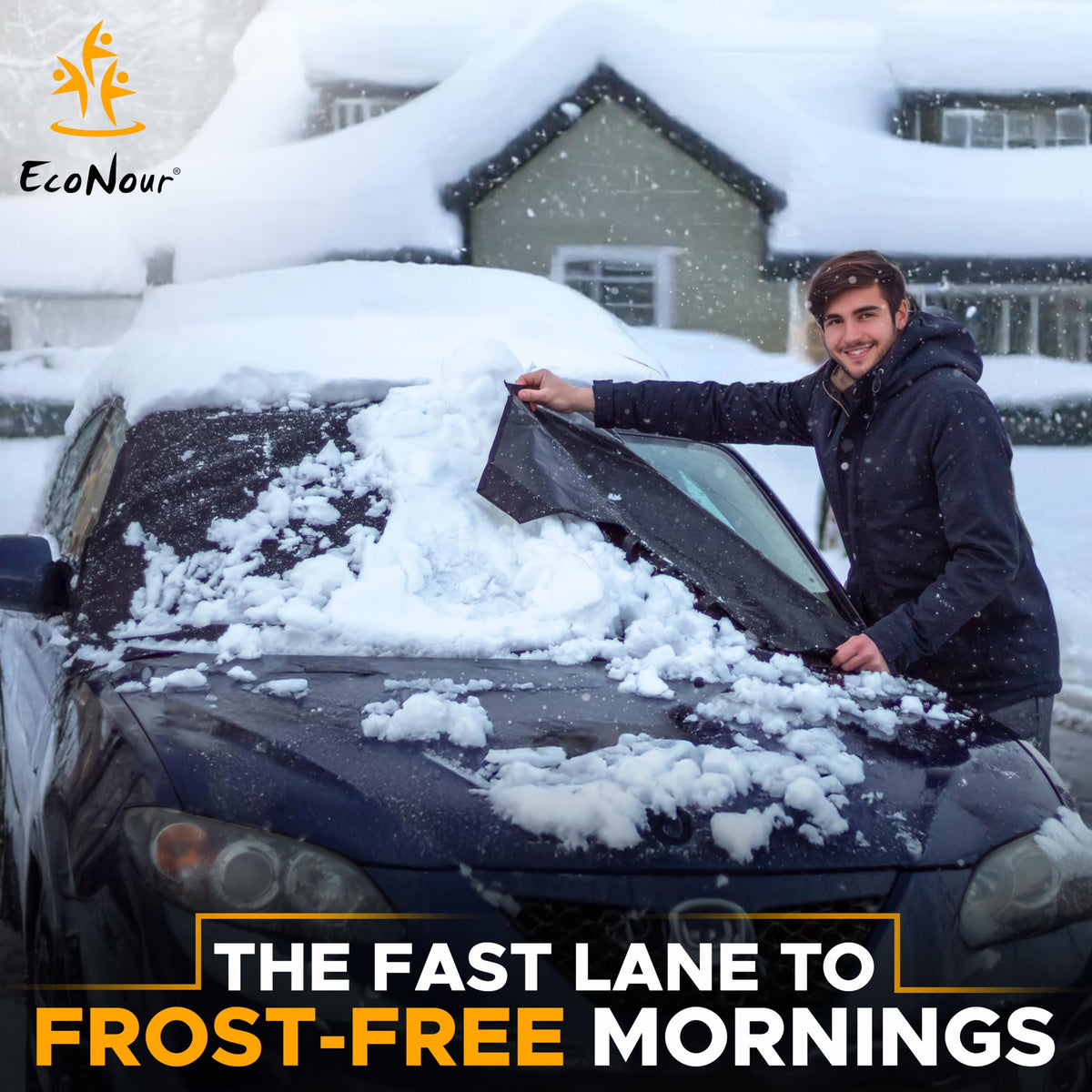 EcoNour Windshield Cover for Ice and Snow, Car Front window Snow cover