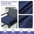 Outdoor Chair Cushions Set of 4 -Waterproof Outdoor Seat Cushions for Patio Furniture, Patio Chair Cushion with Handle and Ties, Square Out Door