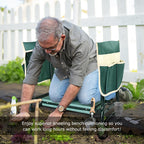 KVR Upgraded Garden Kneeler and Seat with Thicken & Widen Soft Kneeling Pad,Heavy Duty Foldable Gardener Stool with 2 Tool Pouches,Gardening Gifts