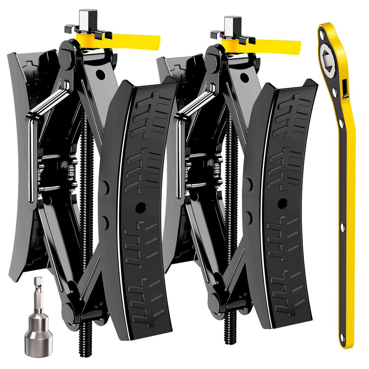 Camper Wheel Chock Stabilizer 2 Sets, Heavy Duty X-Shaped Stabilizer