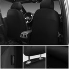 CAR PASS Leather and 3D Air Mesh Universal Fit Car Seat Covers, for Sedans,Trucks,Suvs,Airbag Compatible,Zipper Design and Reserved Opening Holes for