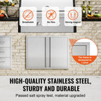 VEVOR BBQ Access Door 31" W x 24" H Double Outdoor Kitchen Vertical Door