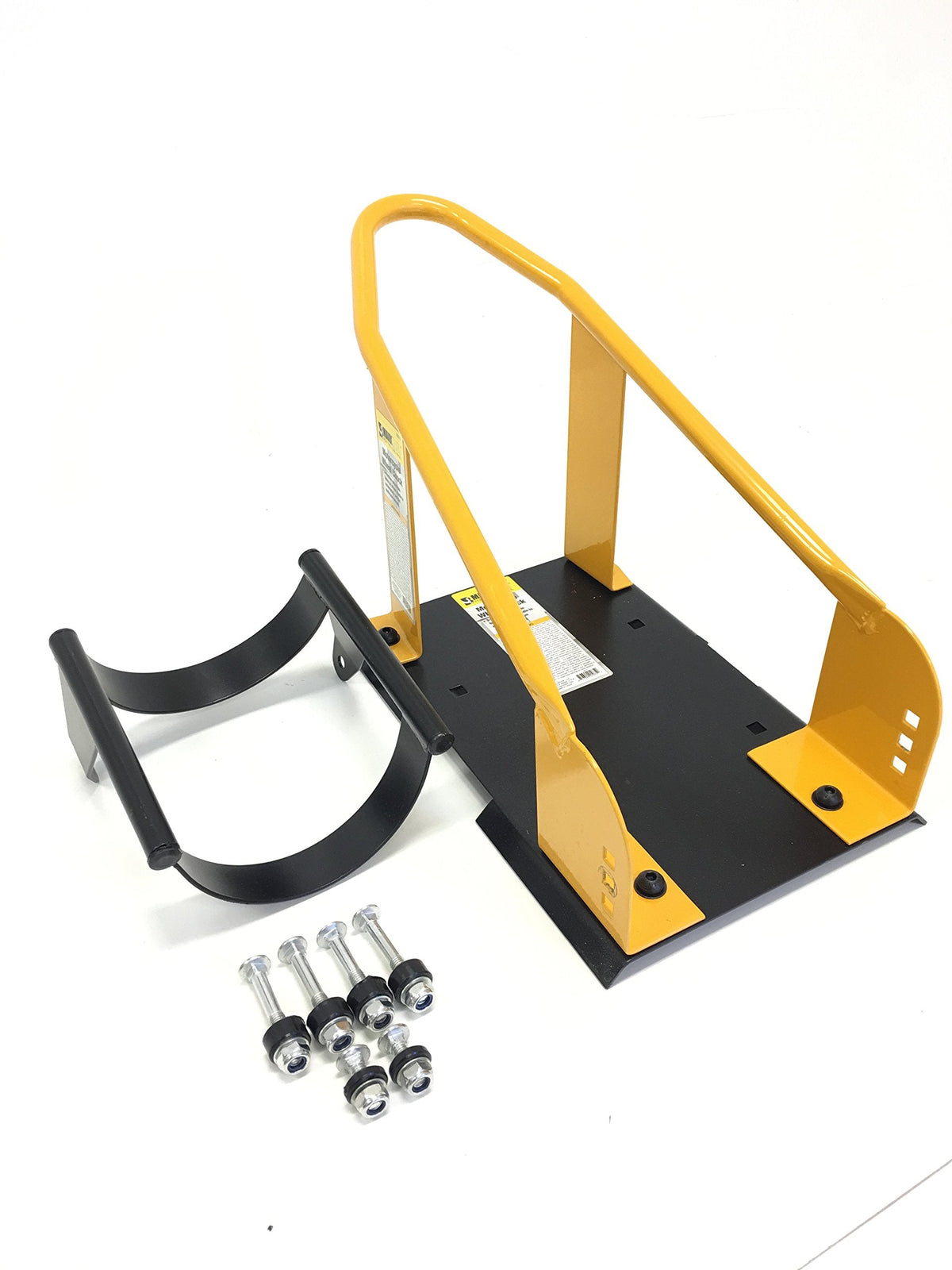 MaxxHaul Adjustable Motorcycle Wheel Chock Stand with Auto-Lock Cradle, Fits 15"–21" Tires – Heavy-Duty Steel Bike Stand for Trailer, Garage & Truck