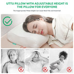 UTTU Cervical Pillow for Neck Pain Relief, Memory Foam Neck Pillow for Sleeping, Adjustable Orthopedic Sandwich Pillow, Contour Cooling for Side Back