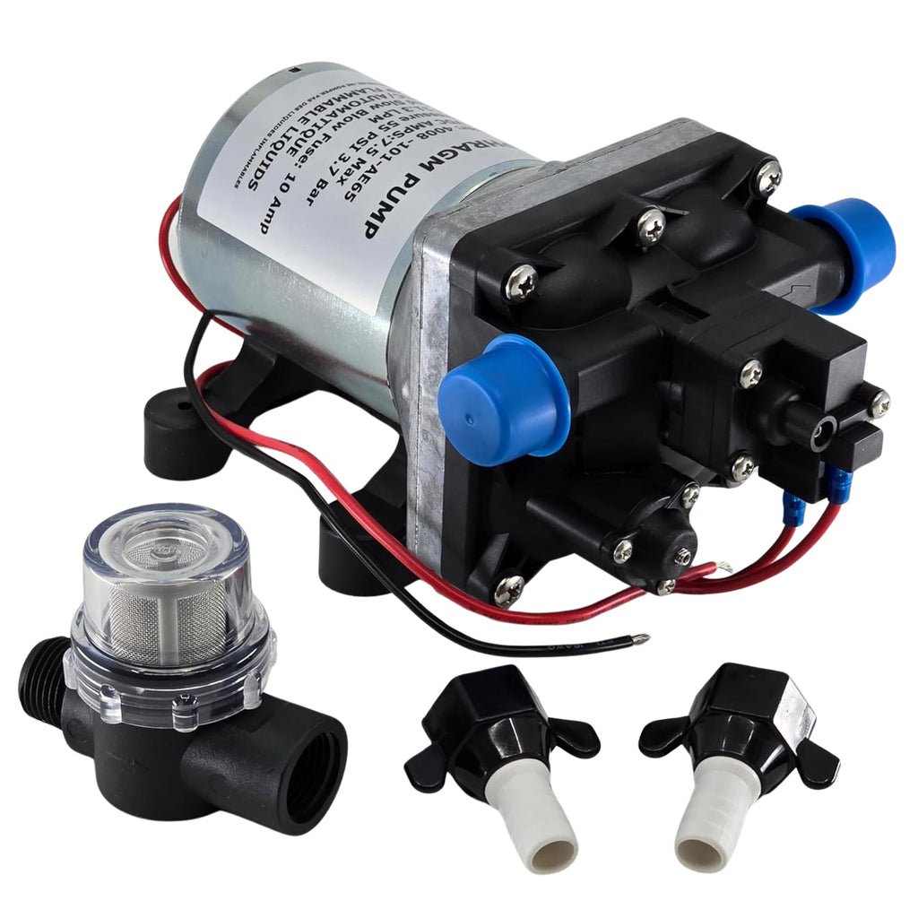 RV Water Pump 4008-101-A65 12V at 3.0 GPM with strainer (4008-101-AE65)