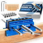 Self Centering Dowel Jig with Elongated Jaws & Extra Wide Clamp up to 6.7" - Precision Woodworking Made Effortless - Lasting Craftsmanship - Aluminum