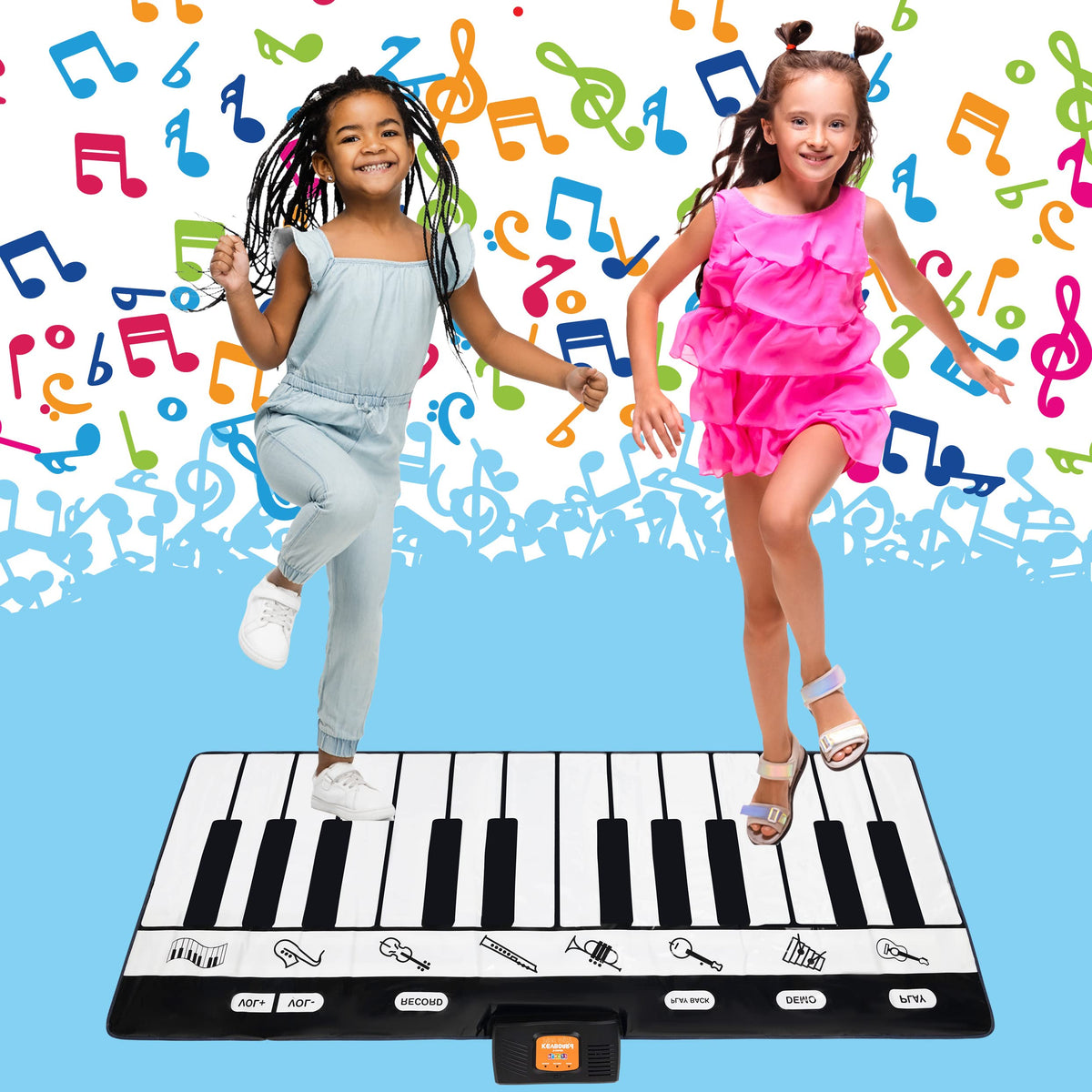 Play22 Giant 6 Ft Floor Piano Mat for Kids Age 3-8, Dance Mat for Toddlers