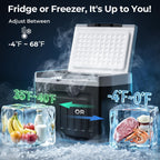 Stainless Lid 12V Car Refrigerator, 32QT Electric Cooler, Plug in Cooler
