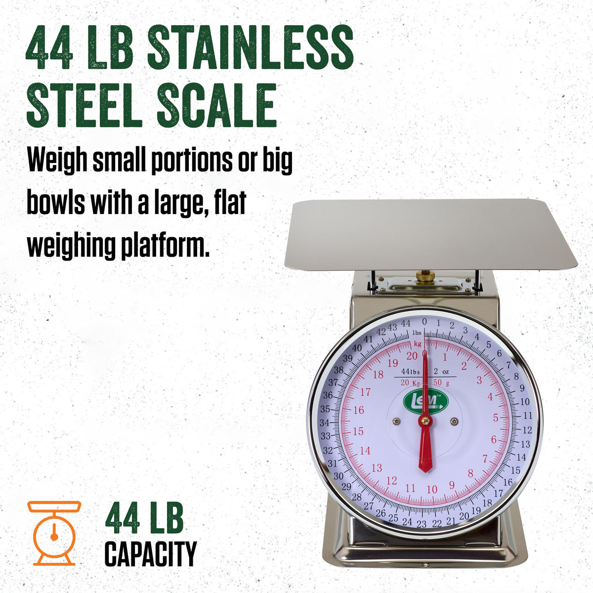 LEM Products 44 lb Stainless Steel Scale, Silver