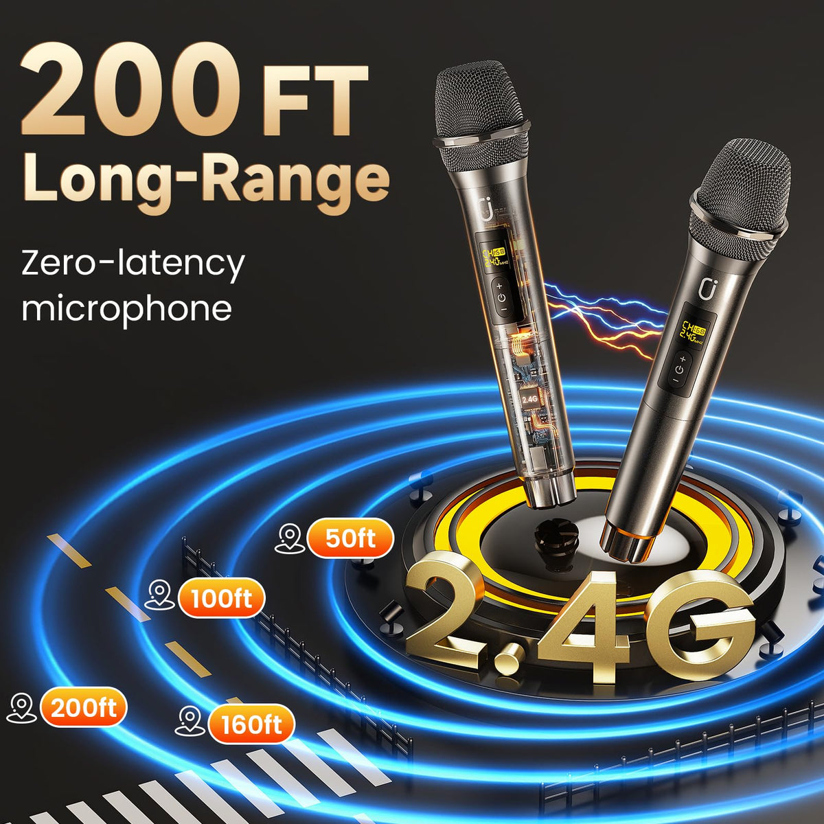 Karaoke Machine with 2 Mics for Adults & Kids, All-in-One Karaoke Set