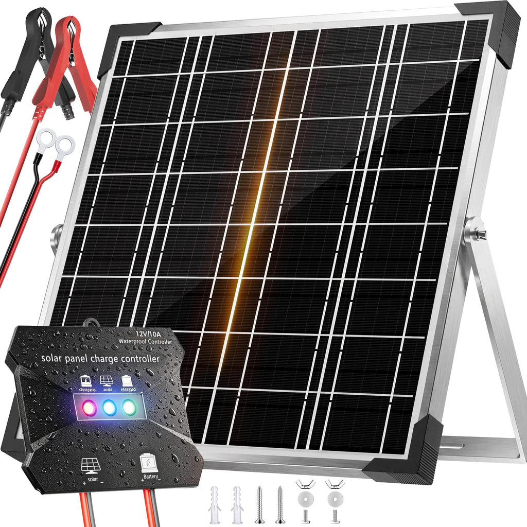 20W 12V Solar Panel Battery Charger Trickle Maintainer Kit