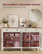 VASAGLE Farmhouse Buffet Cabinet, Coffee Bar with 2 Drawers