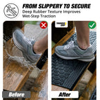 Rubber Stair Treads Outdoor 30" x 10" 6-Pack - Heavy-Duty Non-Slip Rubber