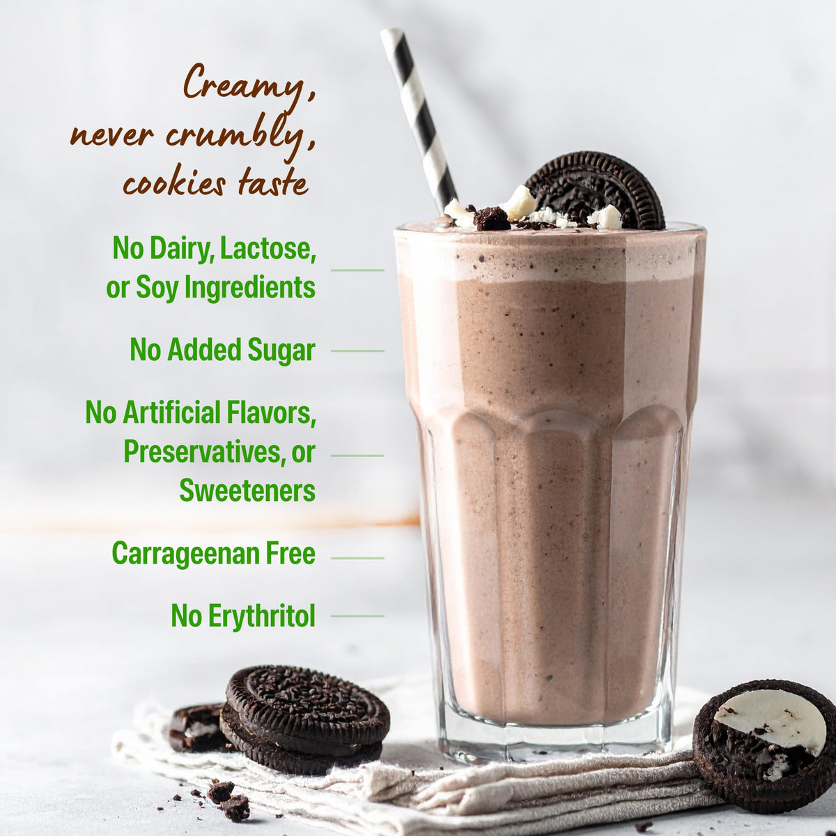Orgain Organic Vegan 21g Protein Powder, Cookies & Cream, 2.03 lb