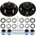 2 Sets 2000lb Trailer Axle Trailer Hub Kit 5 Bolt 4.5",Trailer Hub 5 Lug fit 1" and 1-1/16" Trailer Straight Spindle,5×4.5 Trailer hubs,Boat Trailer
