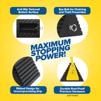 Industrial Extra Large Wheel Chock 2-Pack - Heavy Duty Molded Rubber XL Wheel Chock for Trucks, Trailers, RVs or Large Freight Equipment - Max Weight