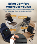 Everlasting Comfort The Original Lumbar Support Pillow for Office Chair - Improves Posture, Promotes Back Pain Relief - Superior Back Support for