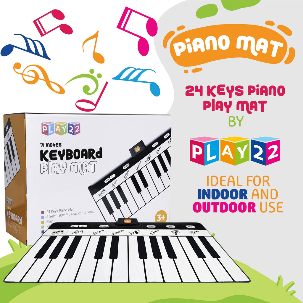 Play22 Giant 6 Ft Floor Piano Mat for Kids Age 3-8, Dance Mat for Toddlers