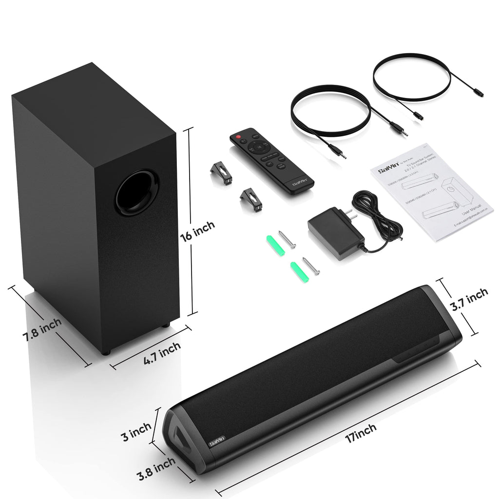 Saiyin Sound Bar with Subwoofer, Home Theater Surround System for TV PC