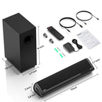 Saiyin Sound Bar with Subwoofer, Home Theater Surround System for TV PC