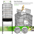 Yaheetech 64-Inch Open Top Bird Cage for Parakeets & Cockatiels, Black