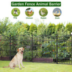10 Panel No Dig Decorative Garden Fence with Gate 32"H x 23.6'L Dog Barrier
