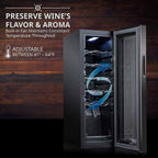 Ivation 12 Bottle Compressor Wine Cooler, Freestanding Fridge w/Lock, Black