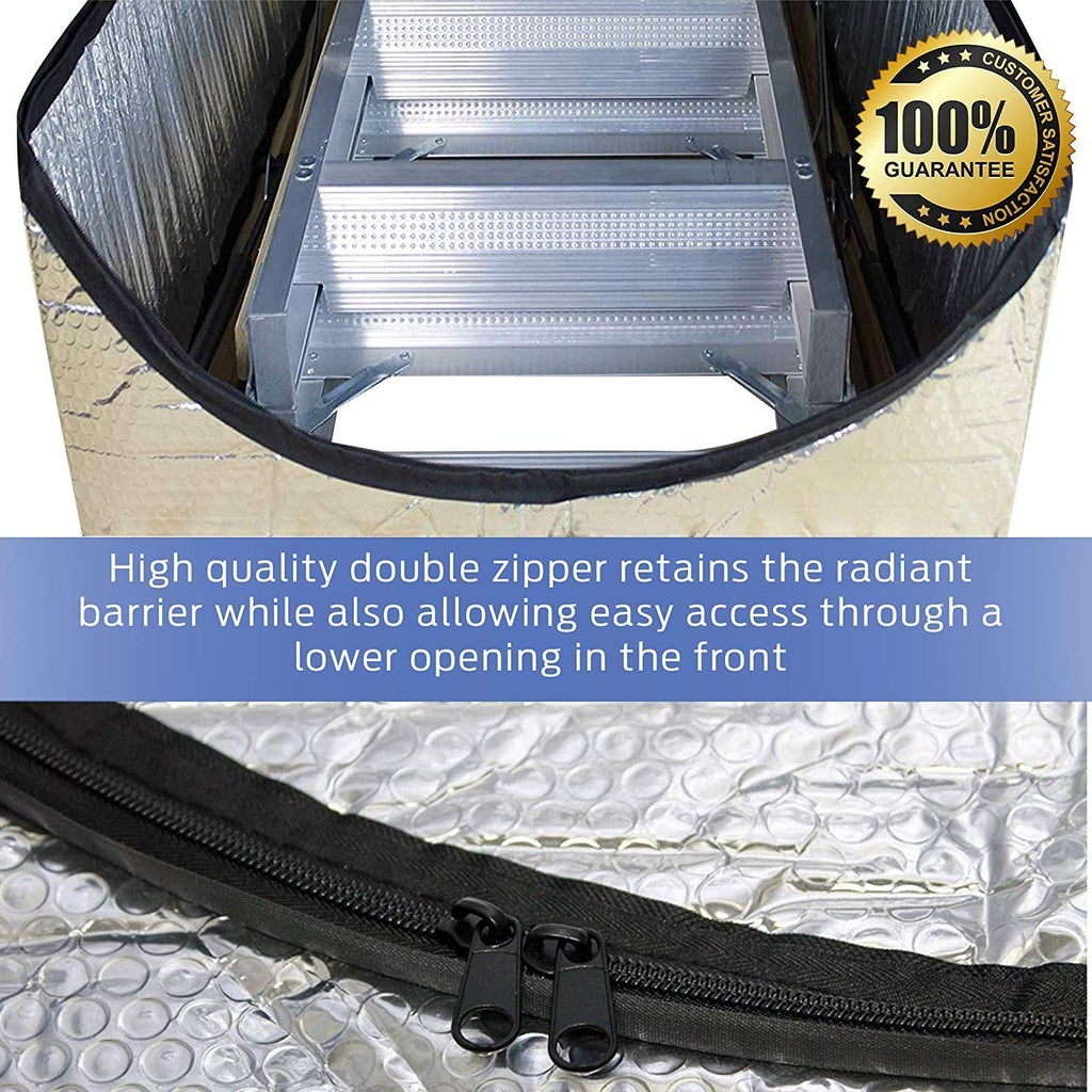 Premium Energy Saving Attic Door Insulation Stairway Cover Stair Ladder Opening Attic Tent with Easy Access Zipper 25" × 54" × 11"