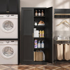 71"Metal Pantry Storage Cabinet with Doors & 4 Adjustable Shelves