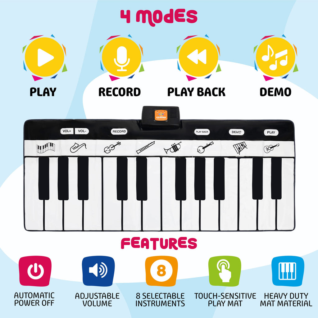 Play22 Giant 6 Ft Floor Piano Mat for Kids Age 3-8, Dance Mat for Toddlers