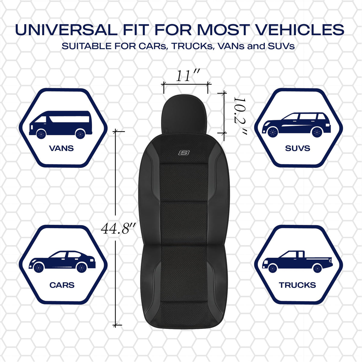 Skechers Memory Foam Seat Covers, Air Cool Mesh Thick Car Seat Covers, Car Seat Covers Front Seats Airbag Compatible, Universal Automotive Comfort
