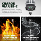 CHEF iQ Sense | Smart Wireless Meat Thermometer | 2 Ultra-Thin Probes | WiFi Unlimited Range | 1000°F Heat Safe | 5 Sensors | BBQ, Grill, Oven