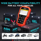 Car Battery Tester 6V 12V 24V VDIAGTOOL BT500, 5-3000 CCA Battery Load Tester, Starter Alternator Tester Automotive Charging Cranking System Analyzer